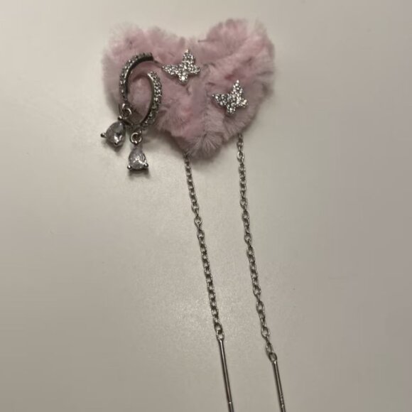 silver earrings, 2 sets with moissanite - Picture 1 of 1